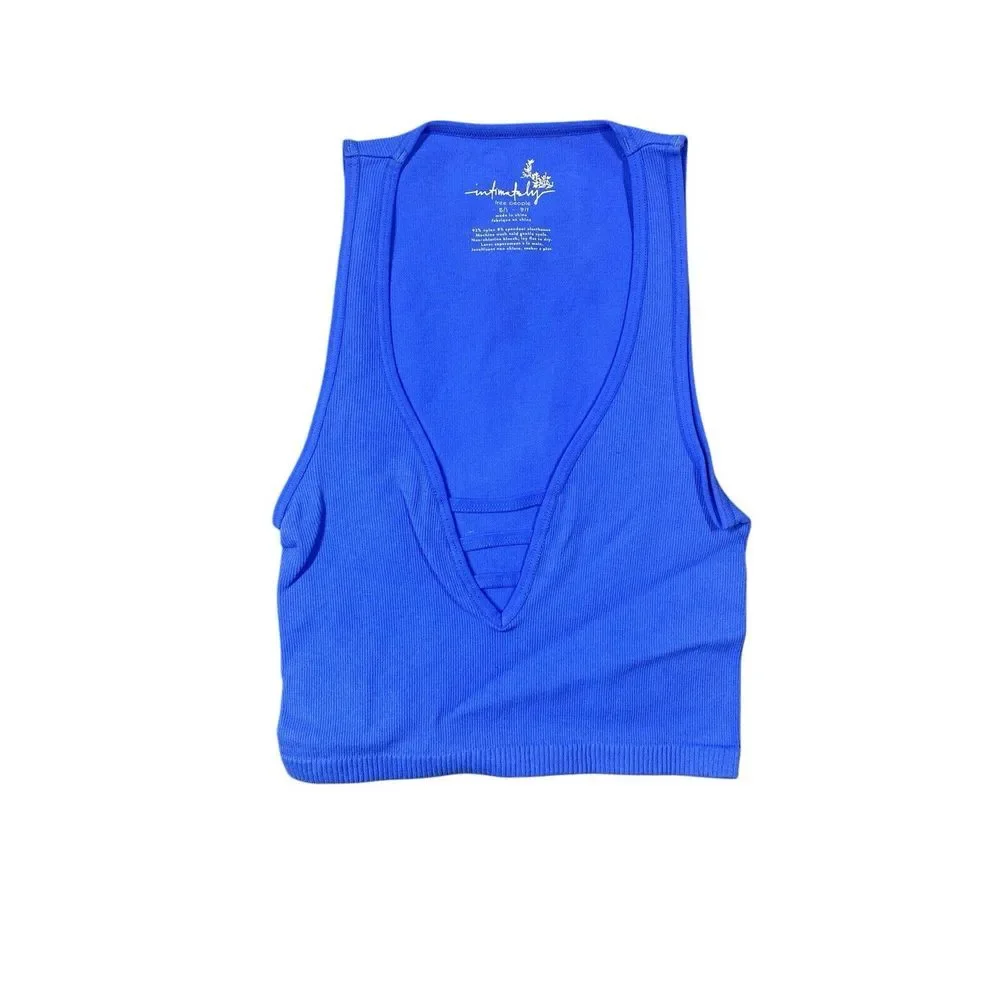 Free People Womens Bralette Top Sleeveless Neon‎ Blue 0B932821 Size XS/S